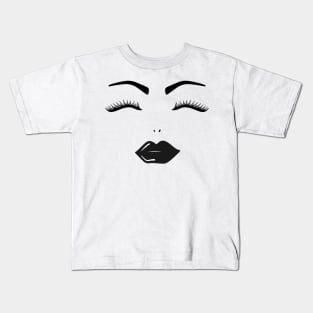 Womens Lips And Lashes Kids T-Shirt